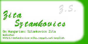 zita sztankovics business card